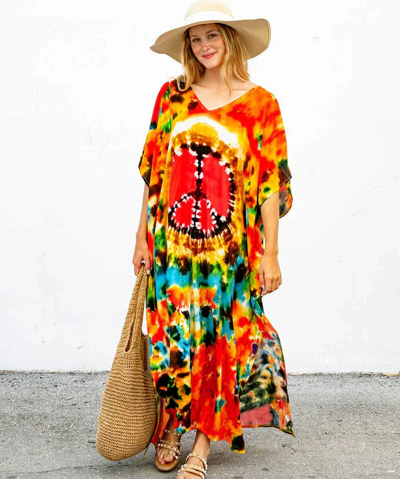 Bianka – Ethno-Kaftan aus Baumwolle und Leinen