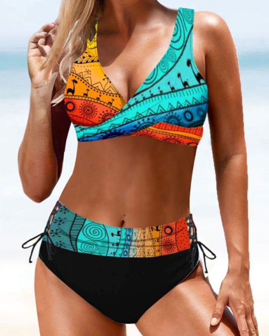 Earle Farbiger Bikini Badeanzug