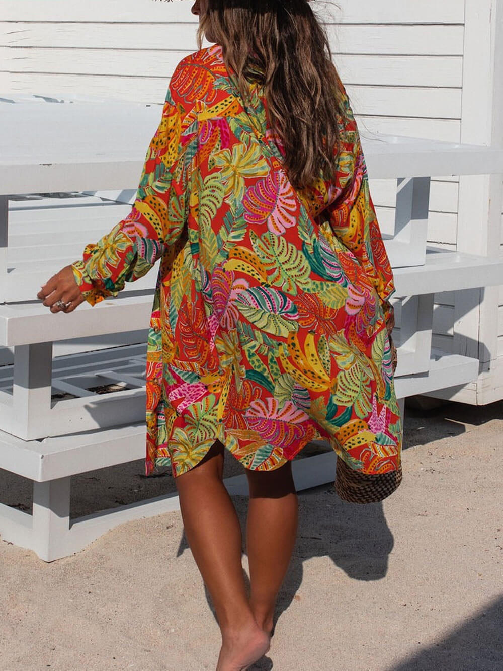 Leslie - Bedrucktes Maxikleid mit Knopfleiste