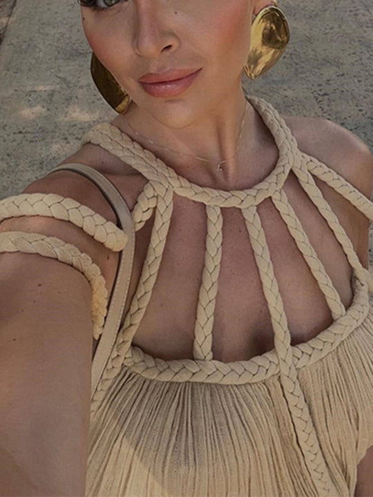 Ruth - Leichtes drapiertes Maxikleid