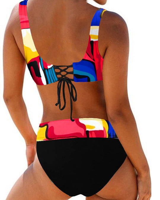 Earle Farbiger Bikini Badeanzug