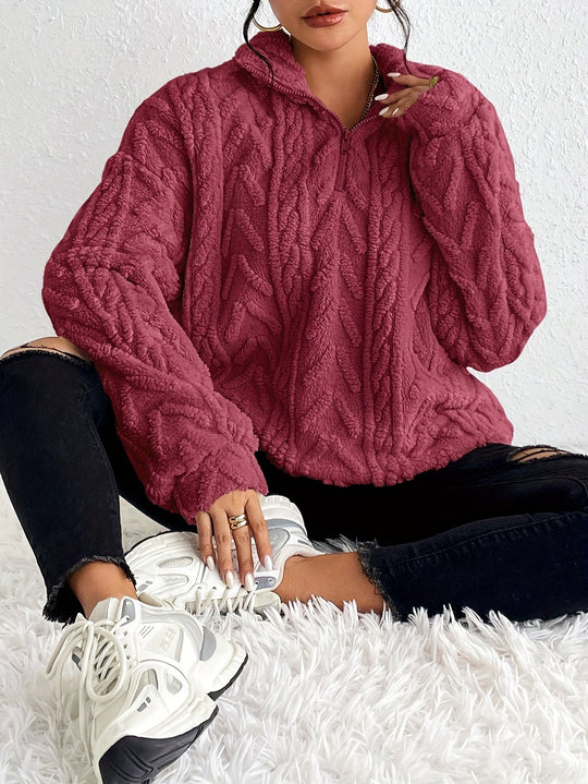 Annette - Gestrickter Halb-zip Komfort Pullover