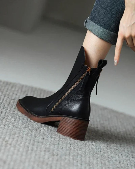 Garciel - Elegante Leder-Stiefeletten mit Absatz