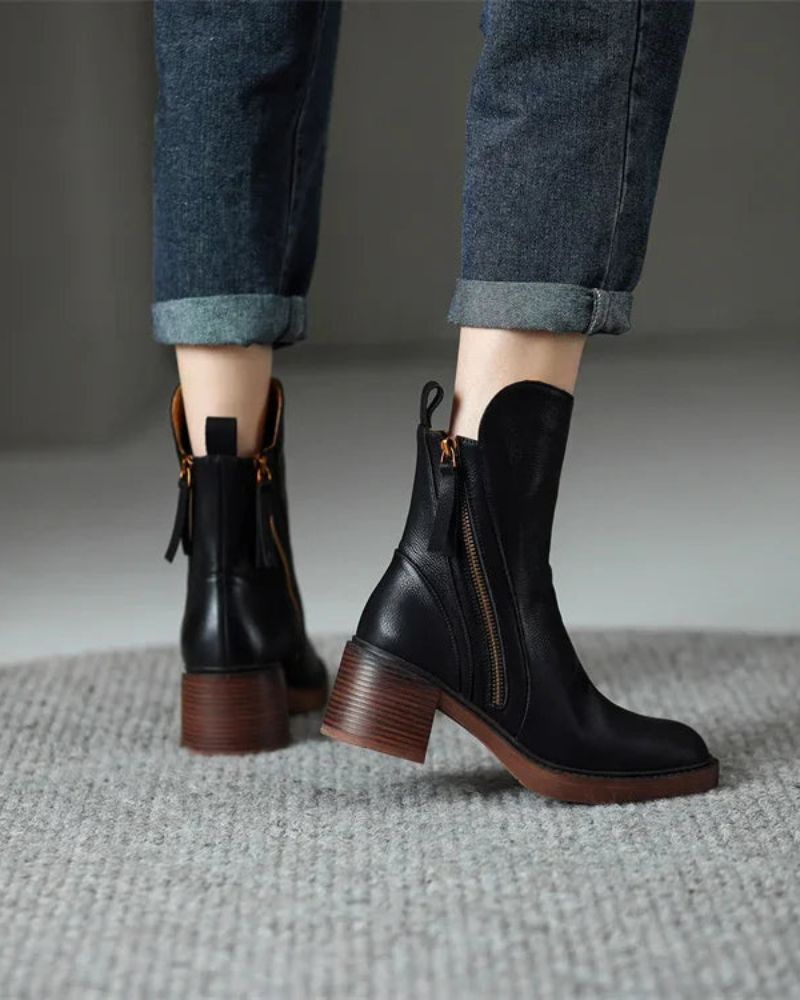 Garciel - Elegante Leder-Stiefeletten mit Absatz