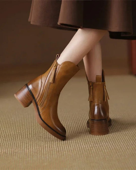 Garciel - Elegante Leder-Stiefeletten mit Absatz