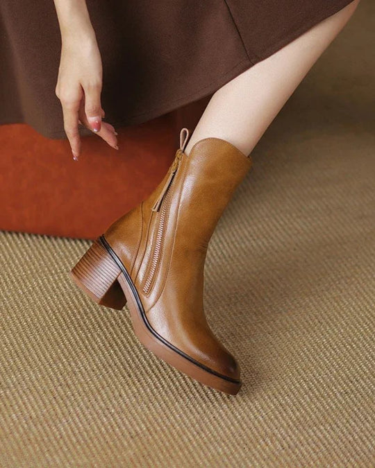 Garciel - Elegante Leder-Stiefeletten mit Absatz