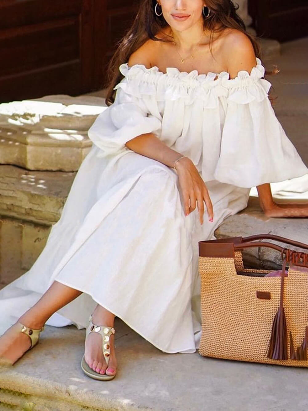 Giselle - Schickes schulterfreies Midikleid