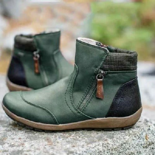 Damen - Damenstiefel mit wasserdichtem Knöchelschutz und Reißverschluss