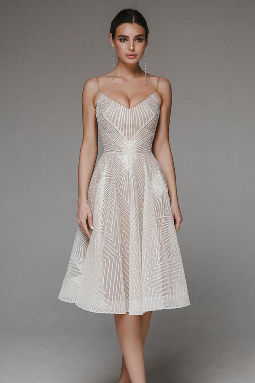 Velia Elegantes und helles Midikleid