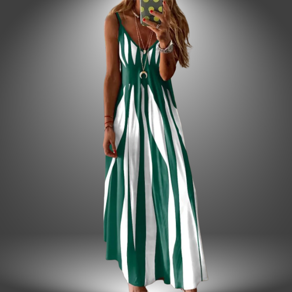 Angela - Handgefertigtes langes Kleid lässig