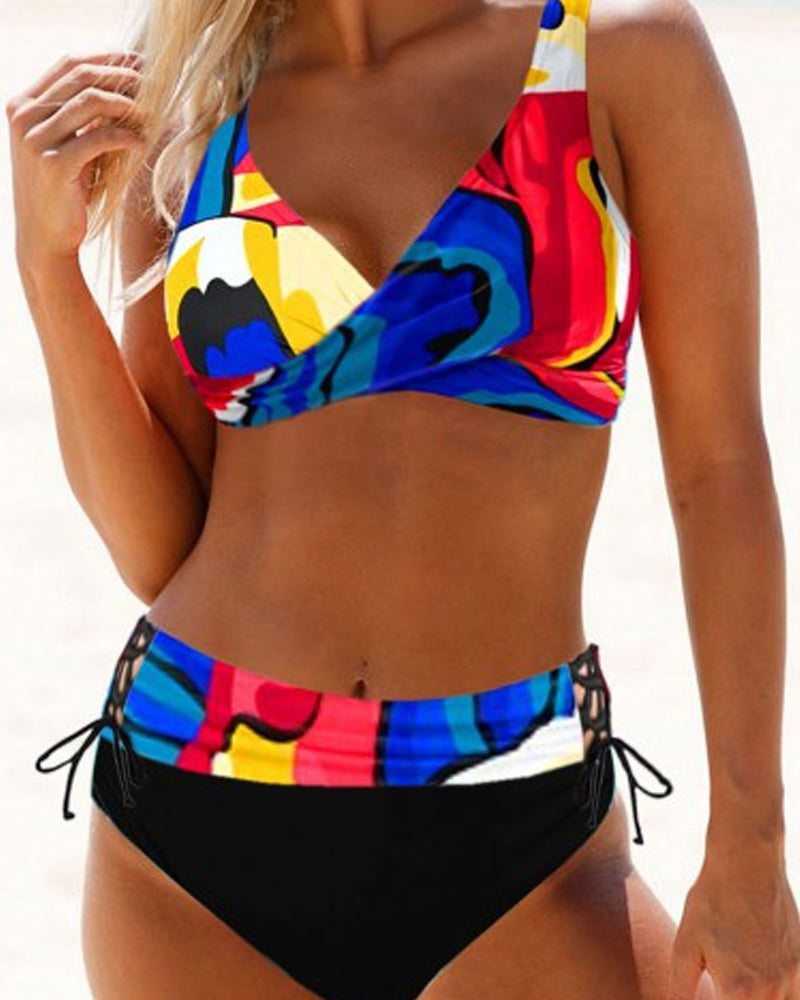 Earle Farbiger Bikini Badeanzug