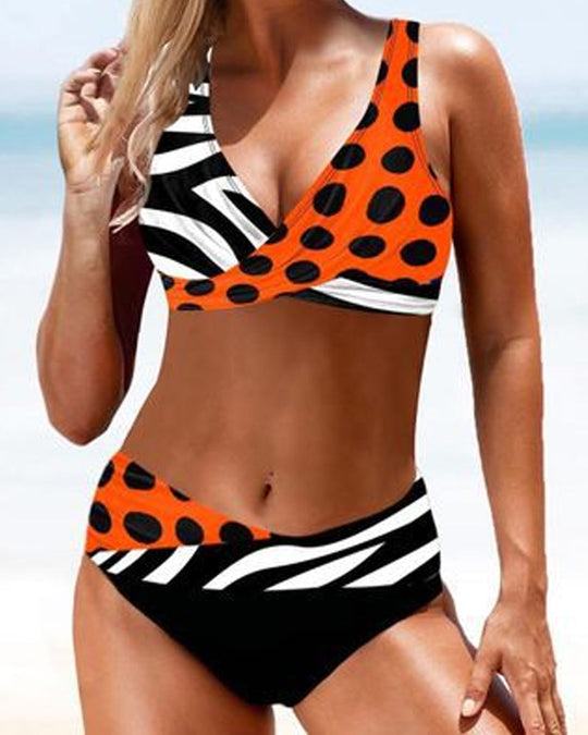 Earle Farbiger Bikini Badeanzug