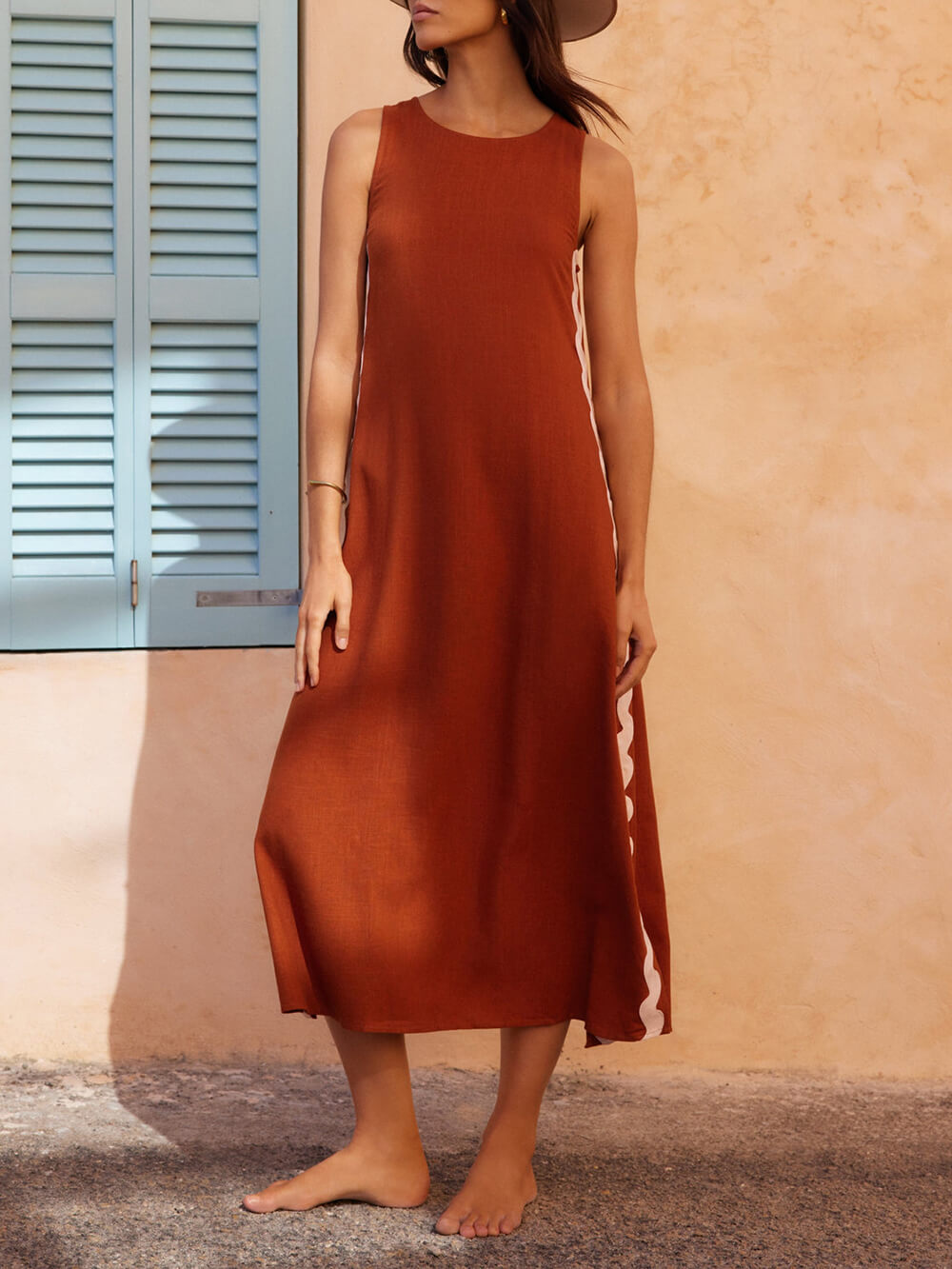 Teresita - Lockeres Maxikleid mit Seitenschlitz