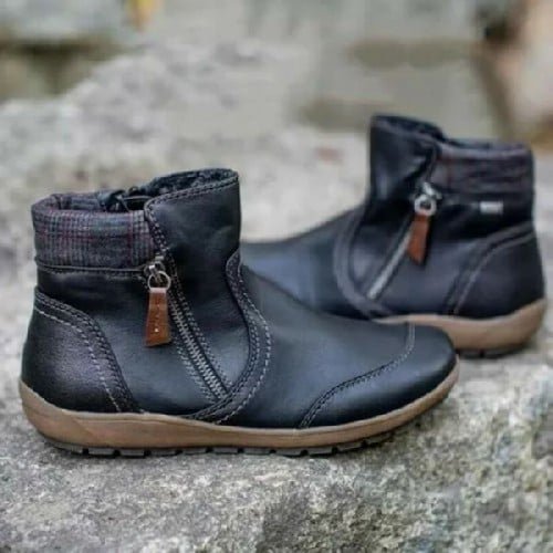 Damen - Damenstiefel mit wasserdichtem Knöchelschutz und Reißverschluss