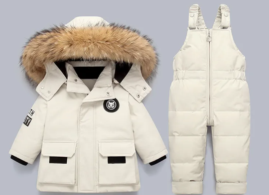 Little Polar Bear - Kinder Winterjacke und Overall Set