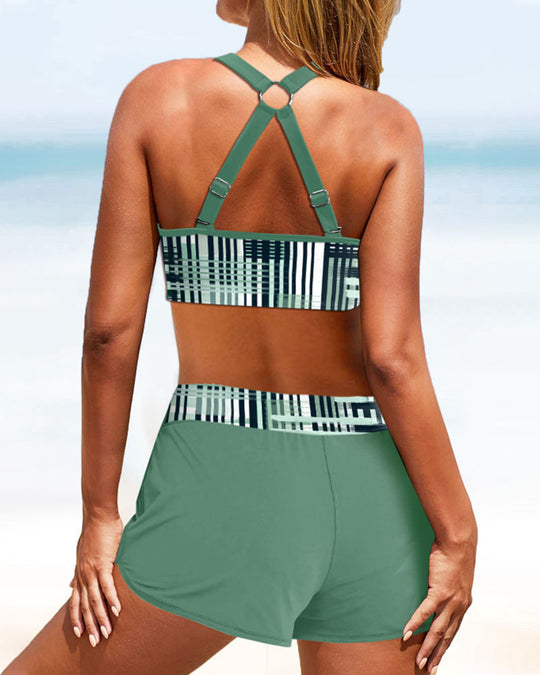 Janelle Gerippter Bikini mit hoher Taille