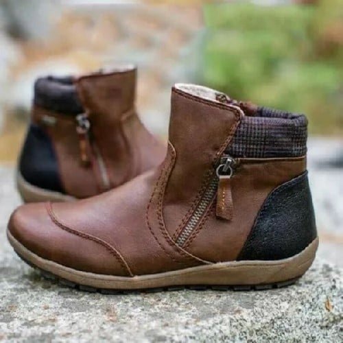 Damen - Damenstiefel mit wasserdichtem Knöchelschutz und Reißverschluss