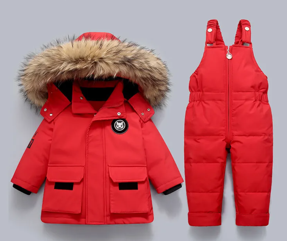 Little Polar Bear - Kinder Winterjacke und Overall Set