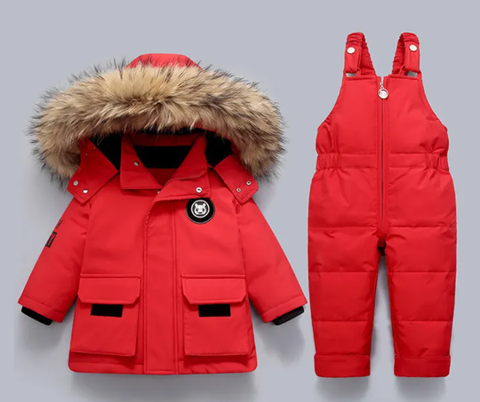 Little Polar Bear - Kinder Winterjacke und Overall Set