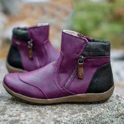 Damen - Damenstiefel mit wasserdichtem Knöchelschutz und Reißverschluss