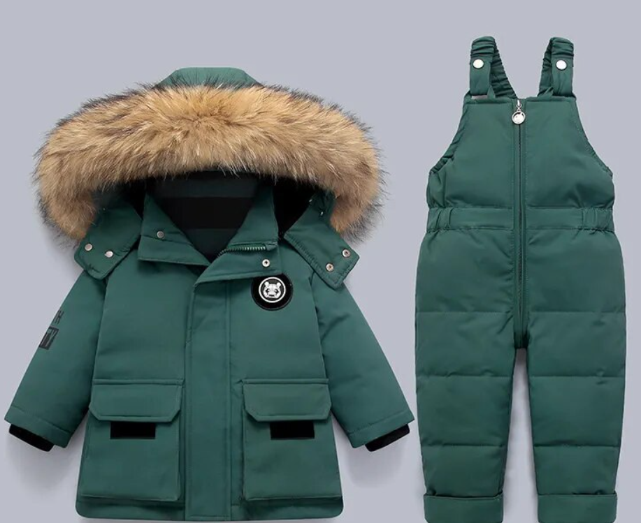 Little Polar Bear - Kinder Winterjacke und Overall Set