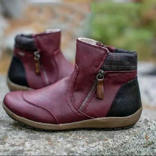 Damen - Damenstiefel mit wasserdichtem Knöchelschutz und Reißverschluss