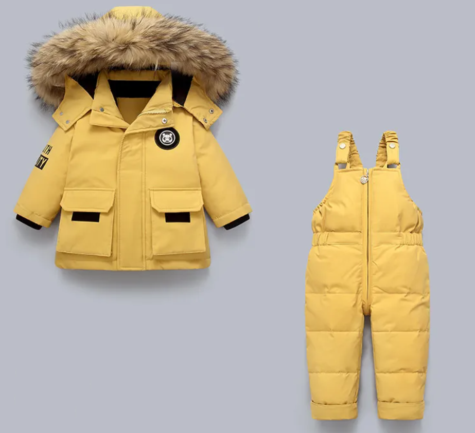Little Polar Bear - Kinder Winterjacke und Overall Set