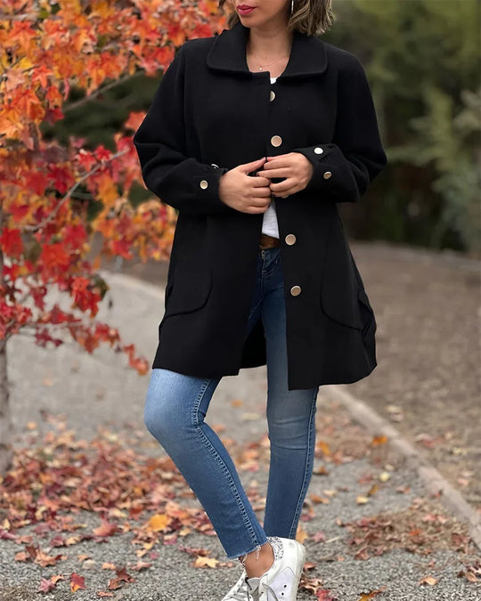 Brigitte – Damen Mantel mit seitlichem Knoten