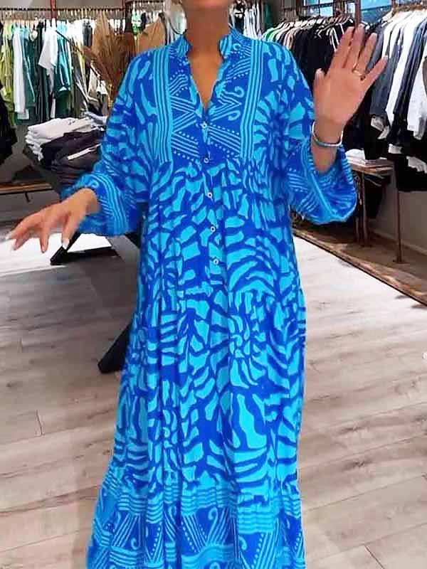 Elyanna™ Bedrucktes Kleid mit V-Ausschnitt