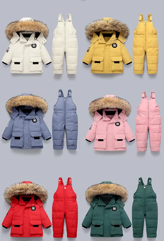 Little Polar Bear - Kinder Winterjacke und Overall Set