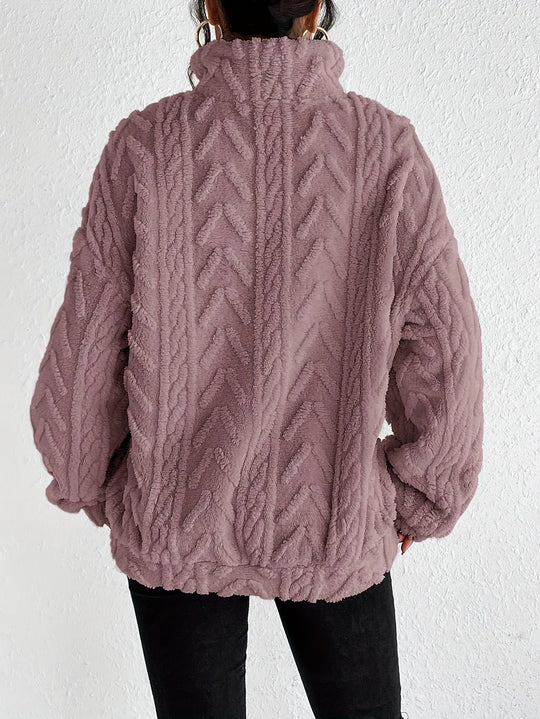 Annette - Gestrickter Halb-zip Komfort Pullover