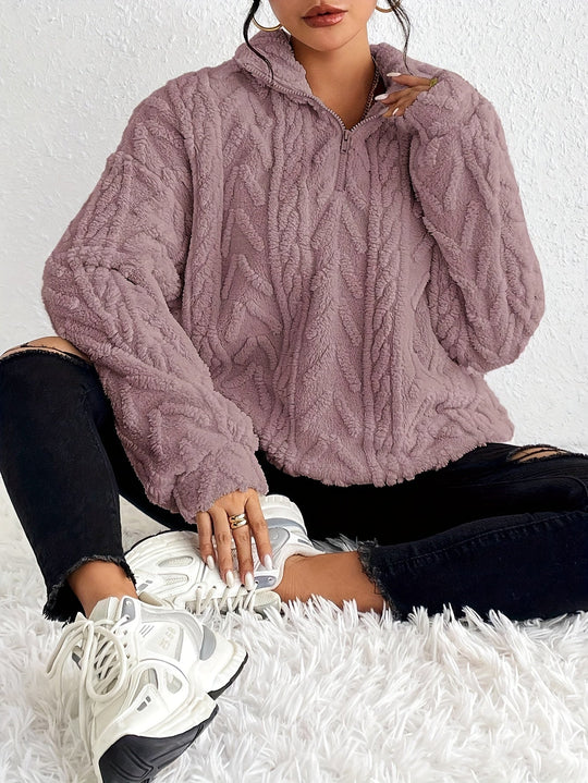 Annette - Gestrickter Halb-zip Komfort Pullover