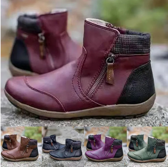 Damen - Damenstiefel mit wasserdichtem Knöchelschutz und Reißverschluss