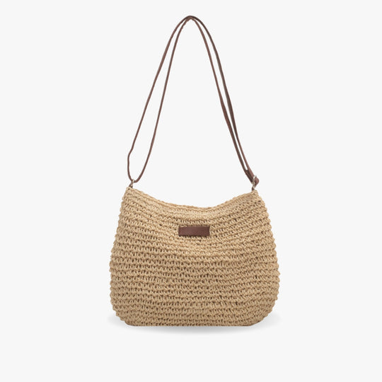 Lajah - Gewebte Schultertasche mit Reißverschluss für den Sommer, verstellbar und zeitlos
