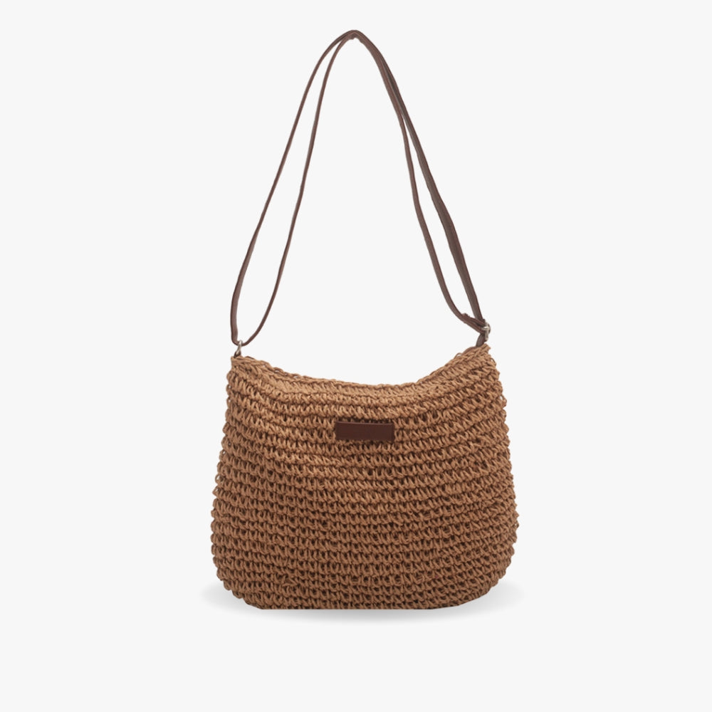 Lajah - Gewebte Schultertasche mit Reißverschluss für den Sommer, verstellbar und zeitlos