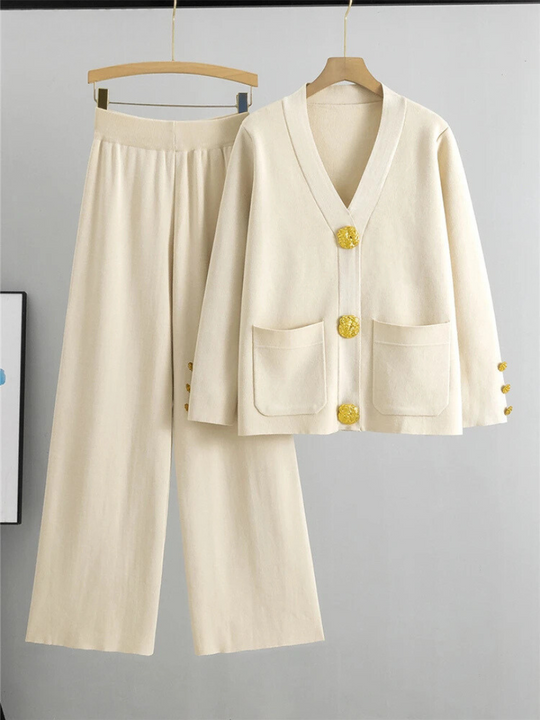 Karin - Elegantes Strick-Set aus Cardigan und Hose