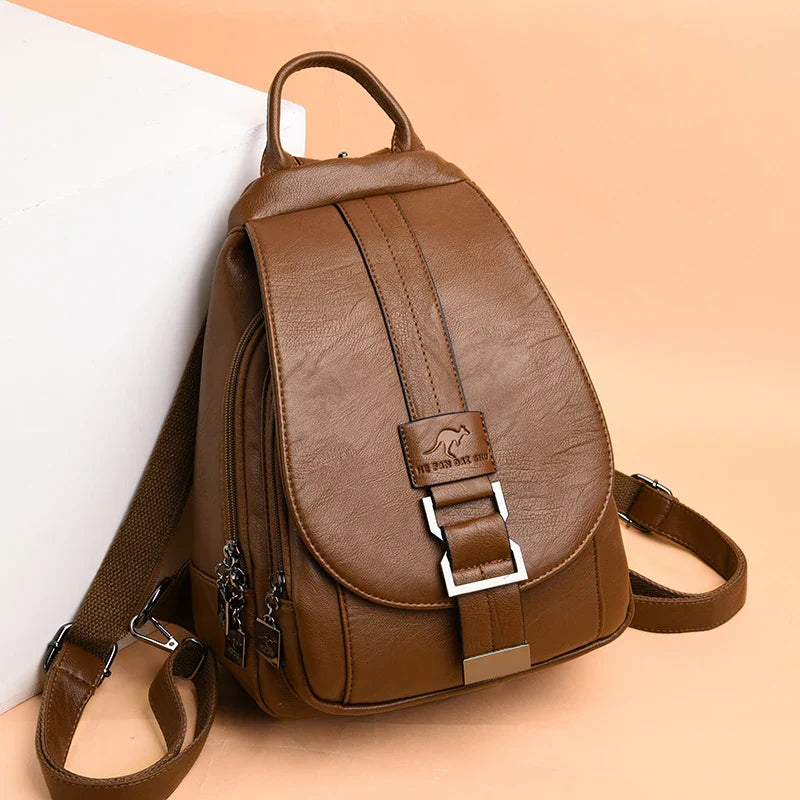 LINA | DIEBSTAHLSICHERER LEDERRUCKSACK