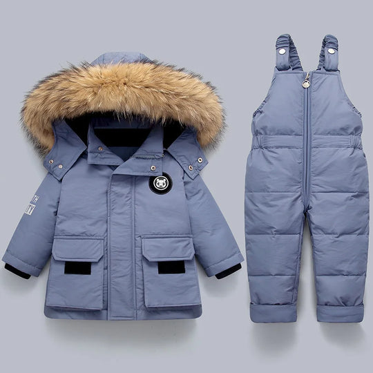 Little Polar Bear - Kinder Winterjacke und Overall Set