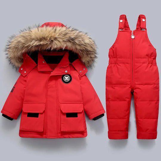 Little Polar Bear - Kinder Winterjacke und Overall Set