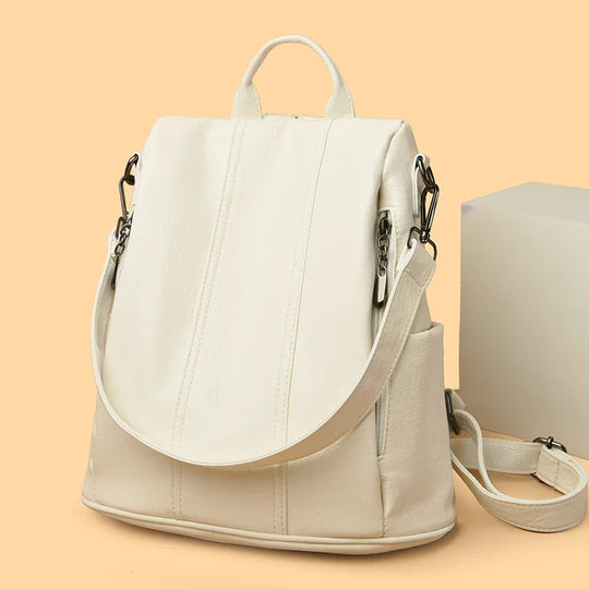 NILA | DIEBSTAHLSICHERER LEDERRUCKSACK