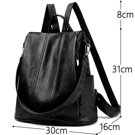NILA | DIEBSTAHLSICHERER LEDERRUCKSACK