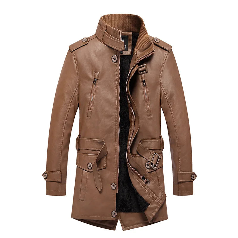 Cole™ Jaqueta de couro longa