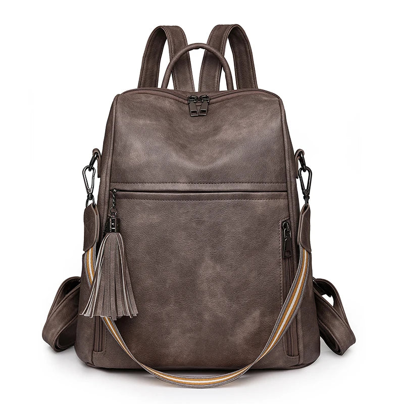 NAOMY | DIEBSTAHLSICHERER LEDERRUCKSACK