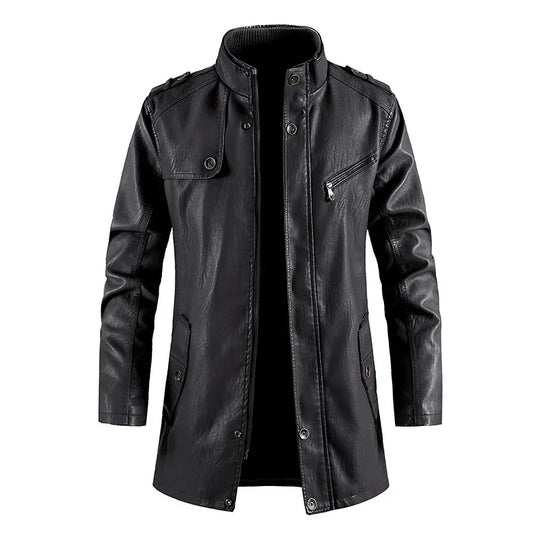Chase™ Lange Bikerjacke aus Leder