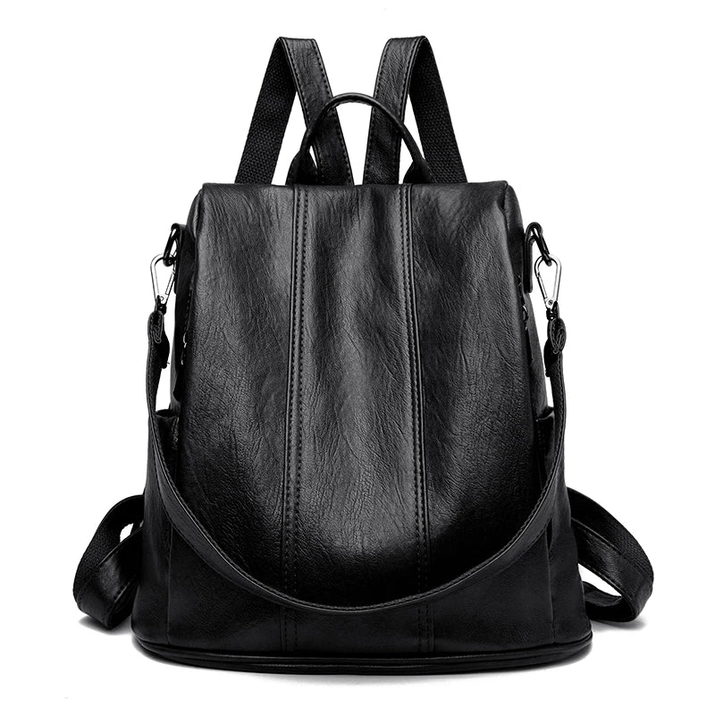 NILA | DIEBSTAHLSICHERER LEDERRUCKSACK