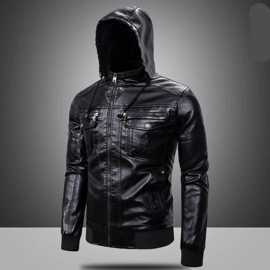 Jaxon™ Lederjacke mit Kapuze