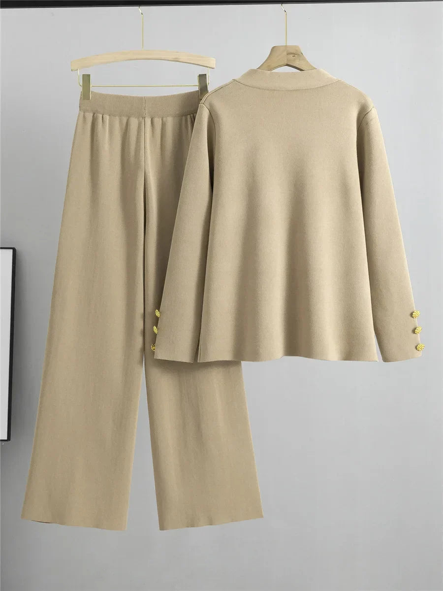 Karin - Elegantes Strick-Set aus Cardigan und Hose