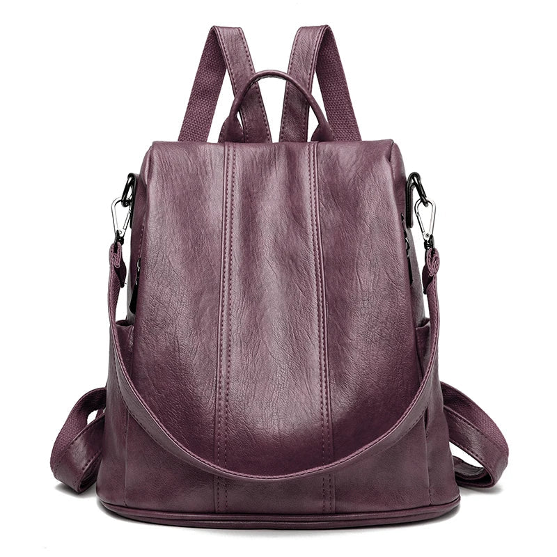 NILA | DIEBSTAHLSICHERER LEDERRUCKSACK