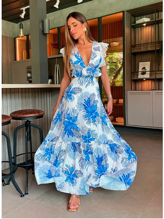 Margie - Trendiges ärmelloses Maxikleid aus Spitze