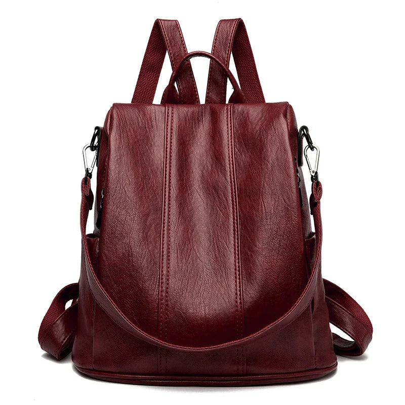 NILA | DIEBSTAHLSICHERER LEDERRUCKSACK